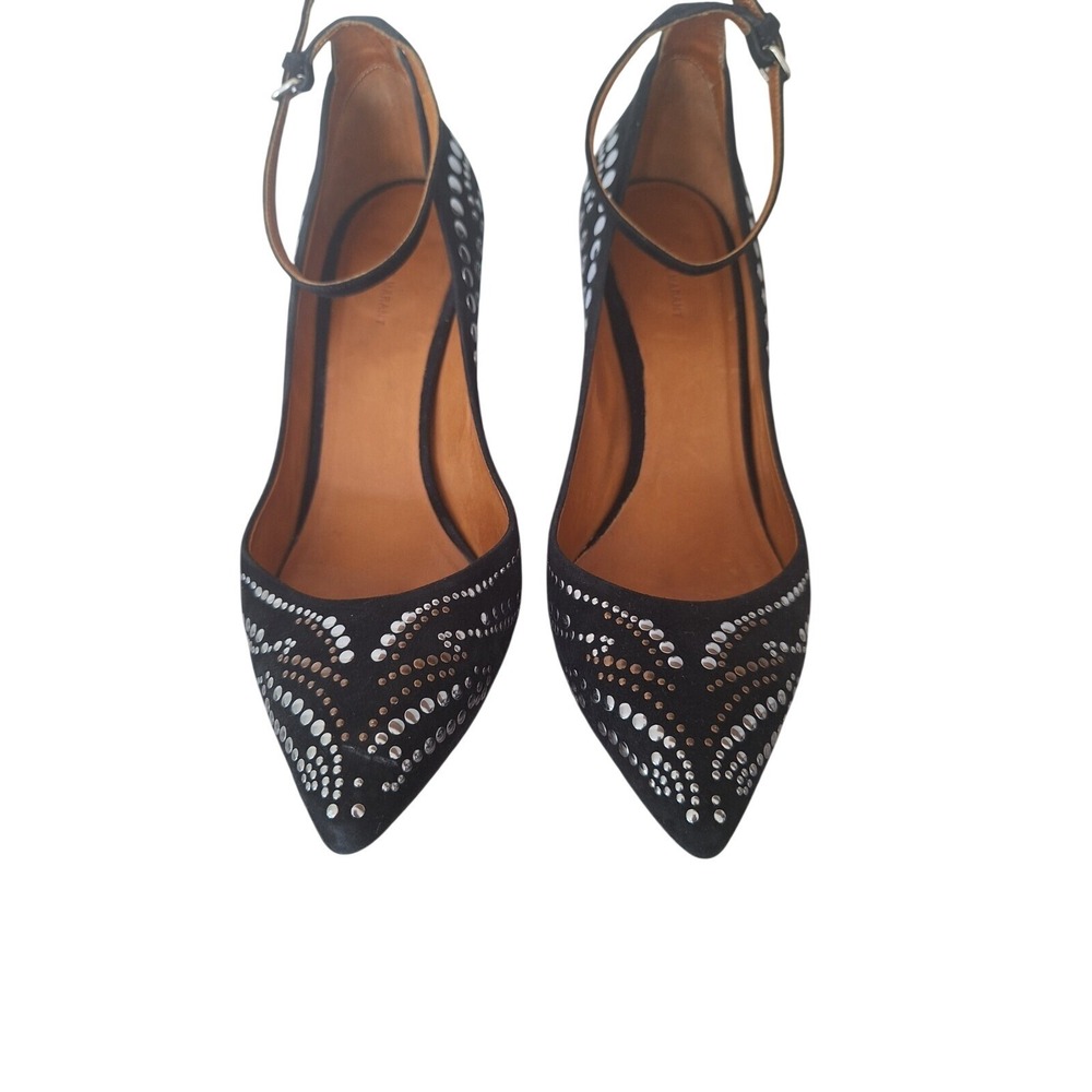 Isabel Marant Stanley Studded Suede Pumps Black size 39
